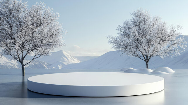 冬季雪景展示臺(tái)