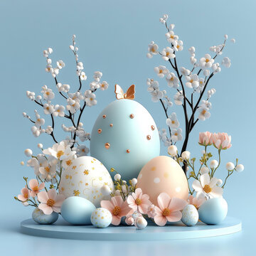 復(fù)活節(jié)彩蛋花卉裝飾