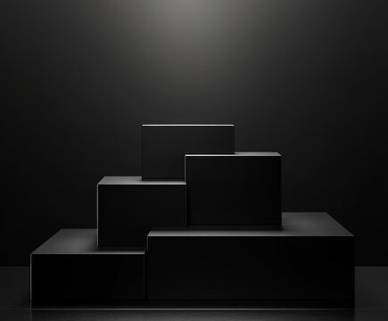 現(xiàn)代極簡(jiǎn)黑色幾何展示平臺(tái)
