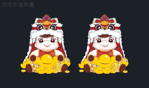中國年馬年IP插畫