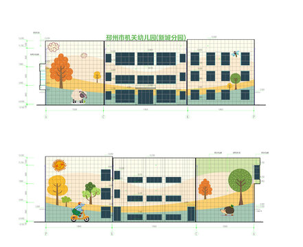 幼兒園墻體彩繪設(shè)計(jì)矢量圖