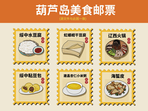 葫蘆島美食郵票