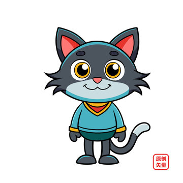 矢量插圖動(dòng)物寵物可愛(ài)小貓
