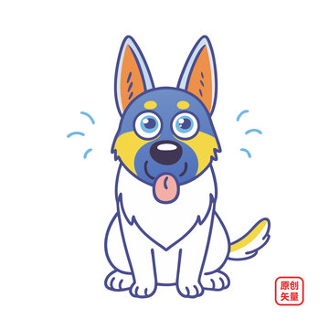 矢量插圖簡(jiǎn)約動(dòng)物萌寵小狗
