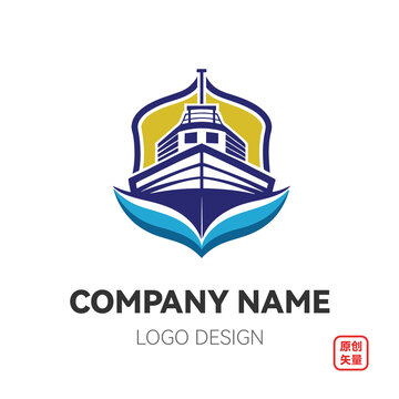 矢量船航行海運(yùn)logo標(biāo)志