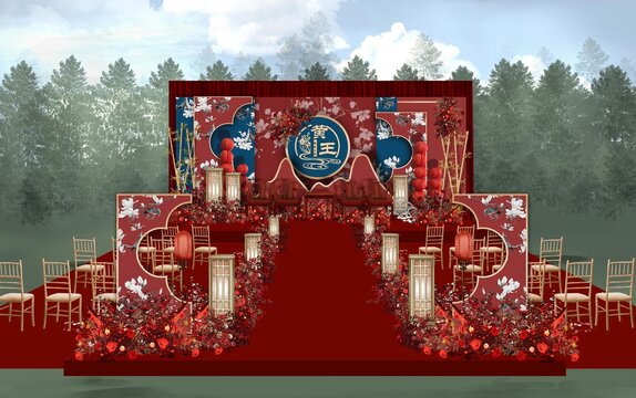 紅色中式戶外婚禮