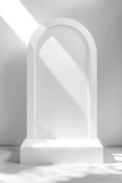 現(xiàn)代極簡白色拱形展示背景圖