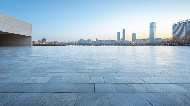 城市廣場現代都市景觀空曠