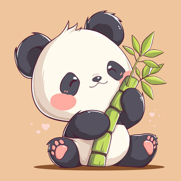 抱著竹子的熊貓