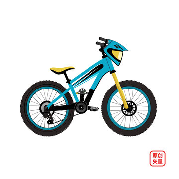 矢量插圖兒童山地自行車