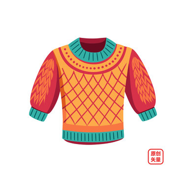 矢量插圖衣服針織毛衣