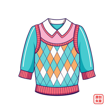 矢量插圖衣服針織毛衣