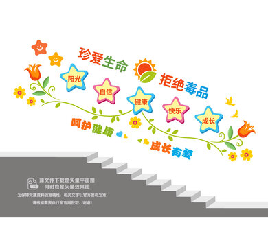青少年禁毒樓梯宣傳
