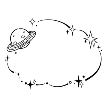 黑白宇宙風(fēng)科幻風(fēng)星球邊框