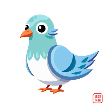 矢量插圖動物可愛小鴿子