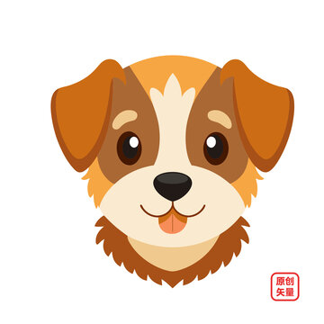 矢量插圖動物可愛小狗頭像