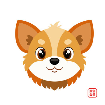 矢量插圖動(dòng)物可愛小狗頭像