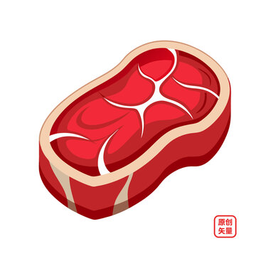 矢量插圖一塊牛肉