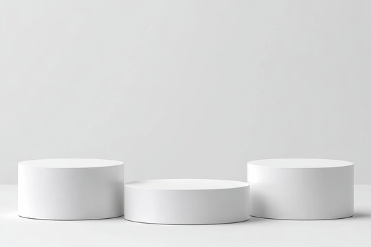 簡約白色圓柱形展示臺