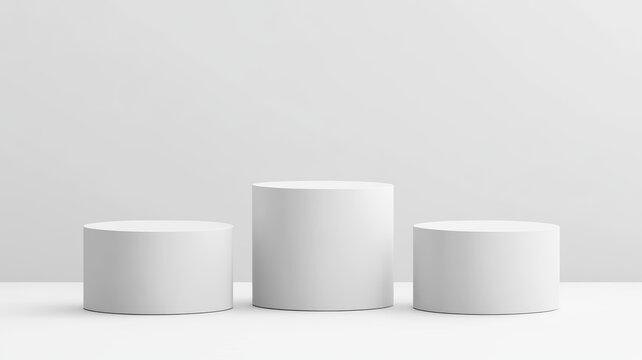 極簡白色圓柱形展示臺