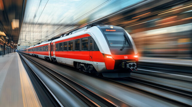 高速列車疾馳而過的車站景象