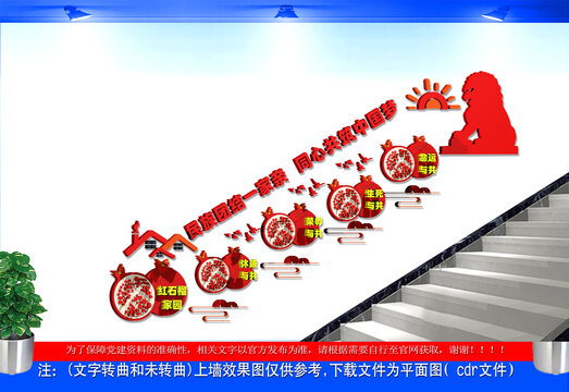 紅石榴家園樓梯文化墻