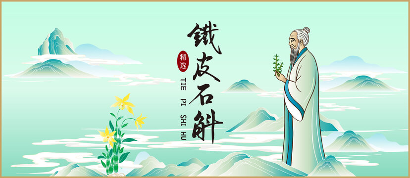 鐵皮石斛包裝插畫