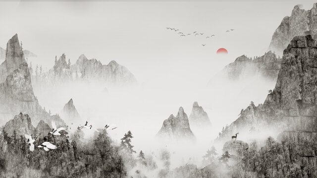 山水裝飾畫