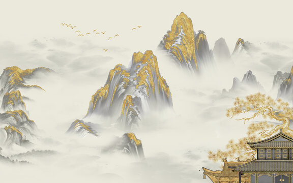 金山銀山裝飾畫(huà)