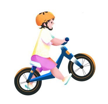 戴頭盔騎車平衡車男孩