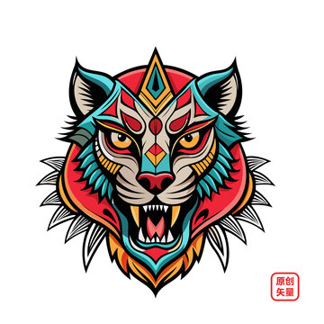 矢量插畫部落文化動(dòng)物圖騰
