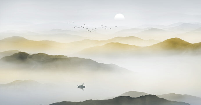 山水背景墻