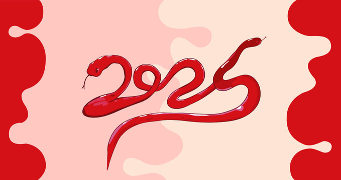 2025新年蛇年背景海報圖