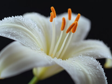 白色百合花朵特寫(xiě)