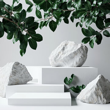 現(xiàn)代極簡自然產(chǎn)品展示臺