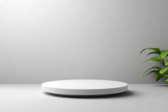 現(xiàn)代極簡白色圓形展示臺