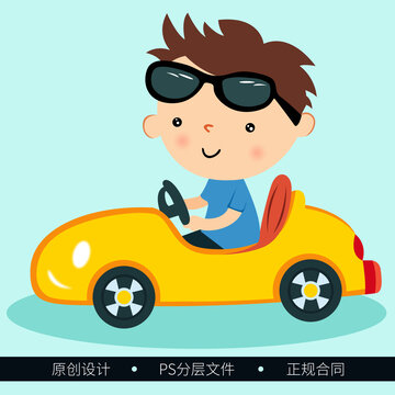 開玩具車的男孩