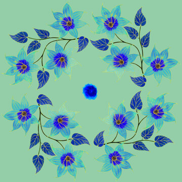 四方連續(xù)抽象花朵