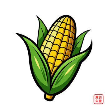 矢量插圖農(nóng)作物成熟玉米