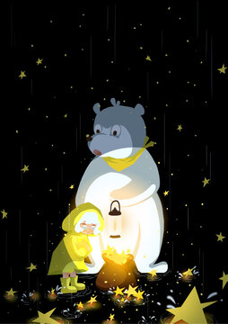 兒童插畫流星雨