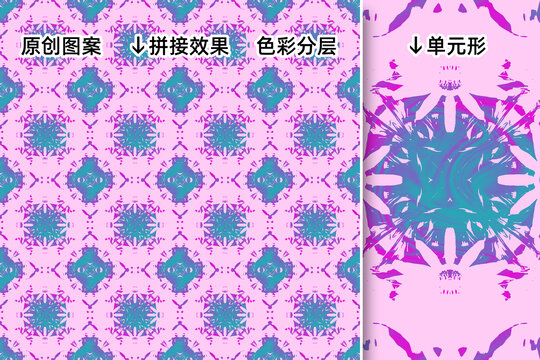 粉綠色印花圖案