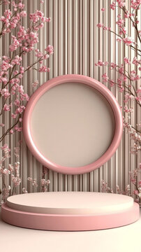 粉色櫻花展示臺(tái)