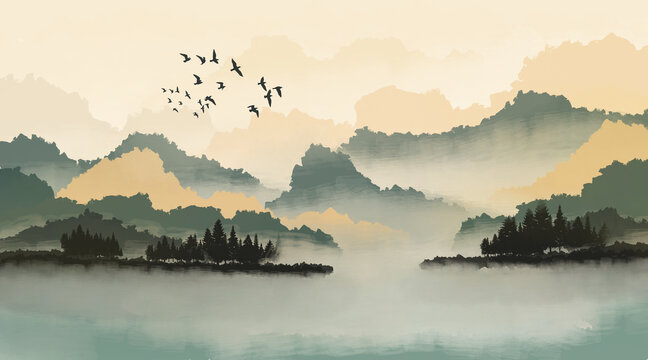 大氣意境山水畫