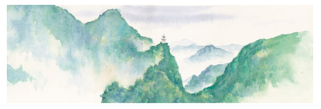 寬幅云陽龍缸水彩