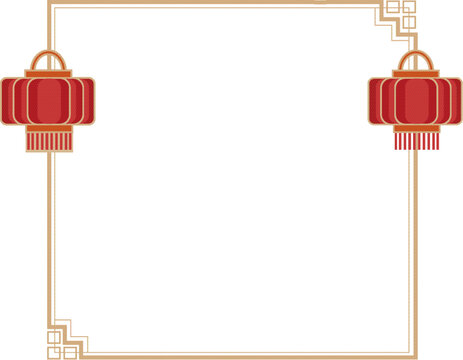 中國風(fēng)燈籠邊框新年春節(jié)節(jié)日喜慶標(biāo)題框
