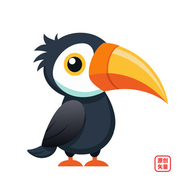 矢量插圖動(dòng)物鳥可愛巨嘴鳥