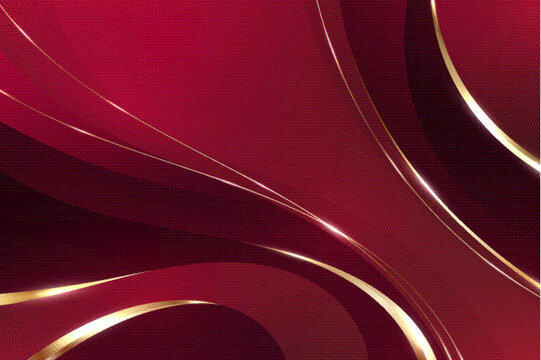金色曲線紅色背景矢量高端奢華抽象節(jié)慶春節(jié)