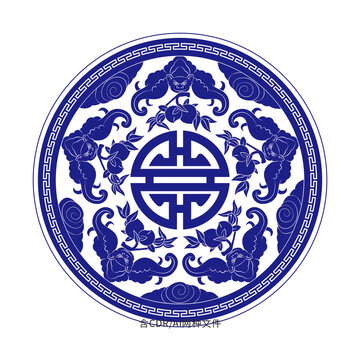 福祿壽青花圖案