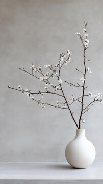 現(xiàn)代花瓶中的春季花朵