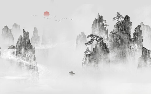 山水裝飾畫